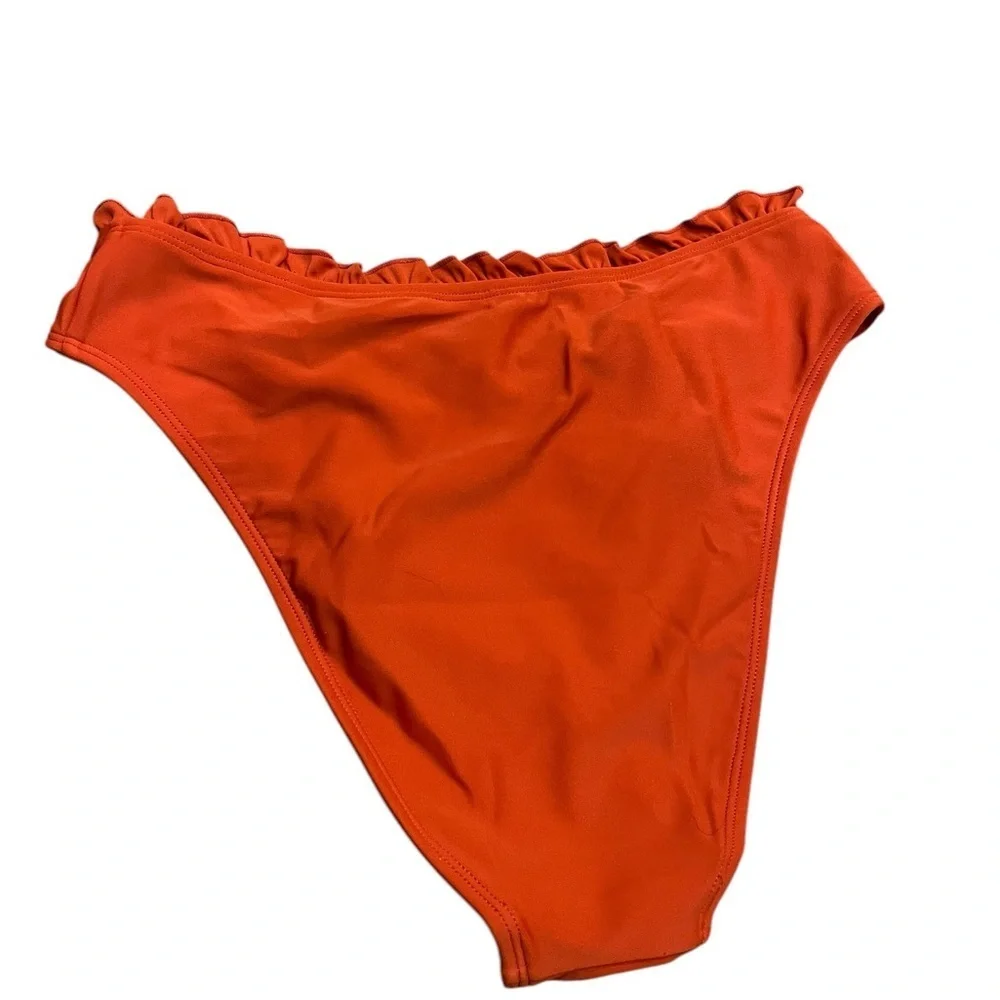 Cupshe Ruffled Orange Bikini Bottom Size Medium